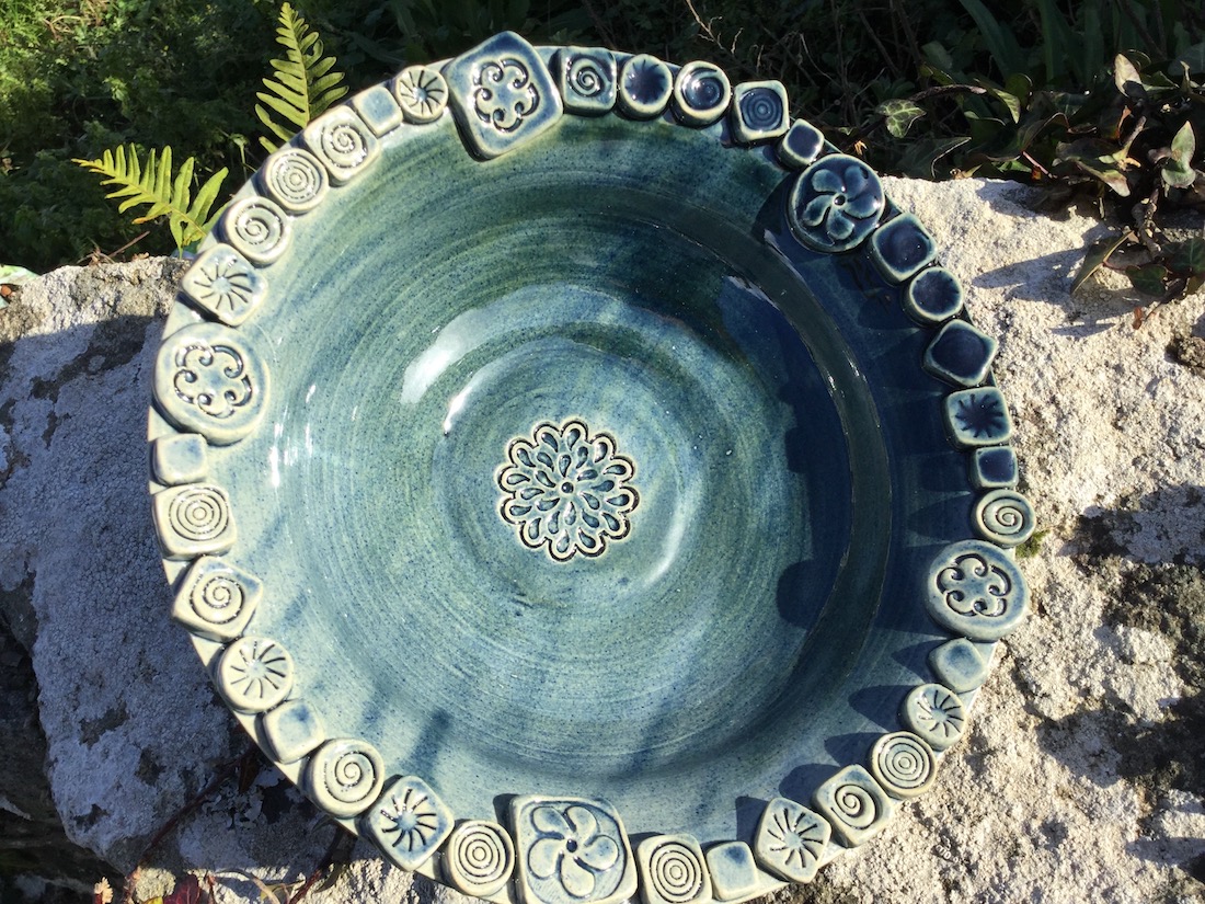 saladier en céramique bleu