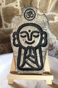 Jizo et Aum, décoration raku de jardin